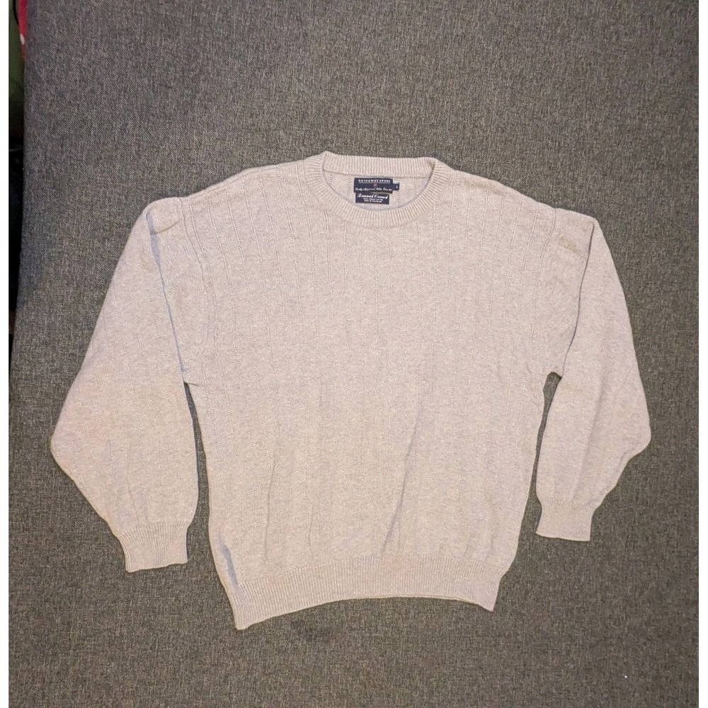 Vintage‎ Hathaway Golf Sweater Mens Large Gray Cable Knit Pullover Sweatshirt